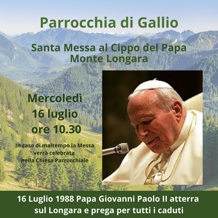 S. MESSA AL CIPPO DI PAPA GIOVANNI PAOLO II